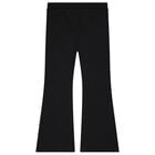 Girls Black Teddy Bear Trousers, 1, hi-res