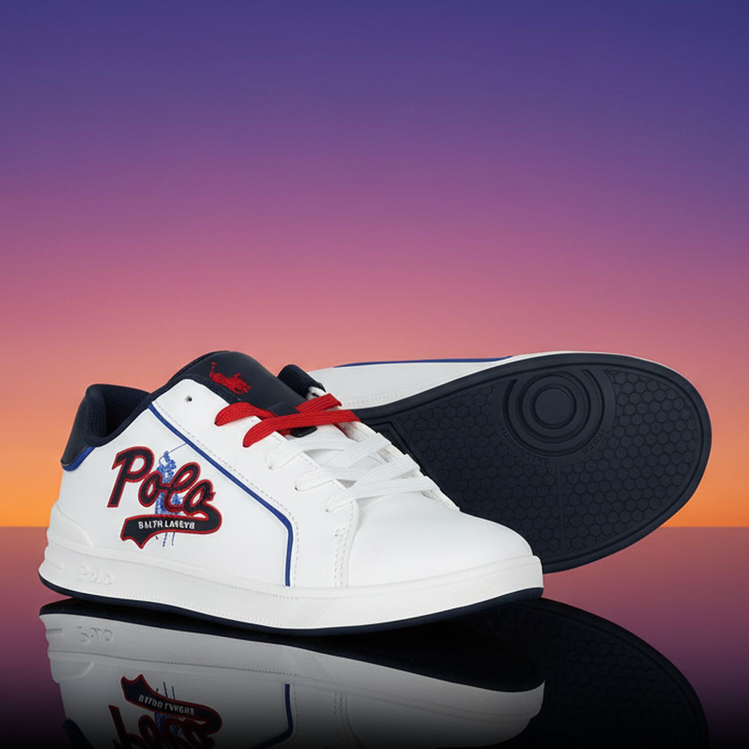 Boys White Logo Trainers, 1, hi-res