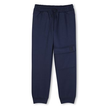Boys Navy Blue Logo Joggers
