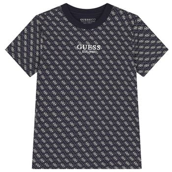 Boys Navy Blue Logo T-Shirt