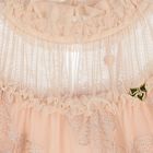 Girls Pink Embroidered Tulle Dress, 2, hi-res