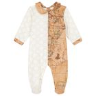 Beige & Ivory Geo Map Babygrow, 1, hi-res