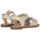 Girls Gold Logo Sandals, 1, hi-res