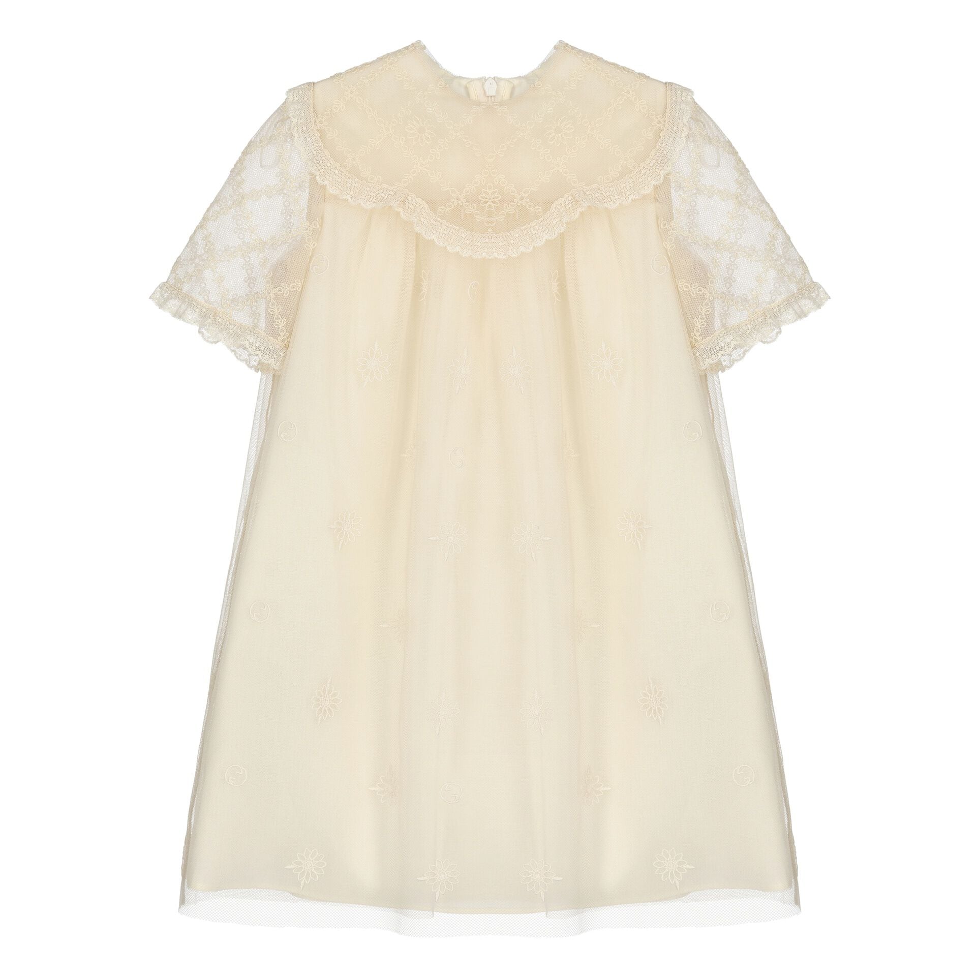 Gucci Younger Girls Ivory Floral Dress | Junior Couture USA