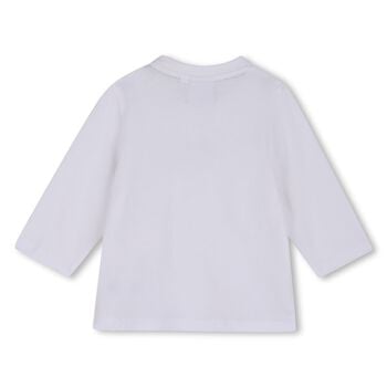 Younger Boys Mini Me White Logo Long Sleeve Top