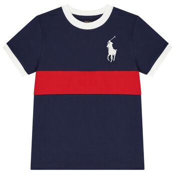 Boys Navy Blue Logo T-Shirt