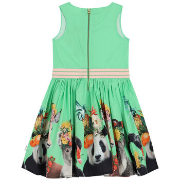 Girls Green Floral Dress