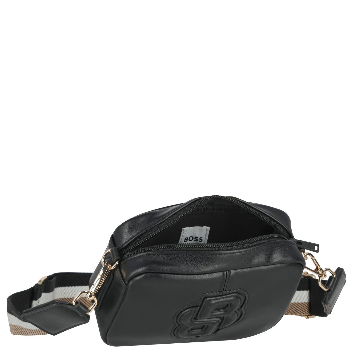 Girls Black Logo Handbag, 1, hi-res