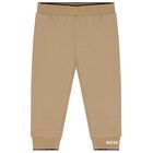 Baby Boys Beige Logo Tracksuit Set, 1, hi-res