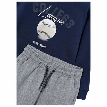 Boys Navy Blue & Grey Tracksuit