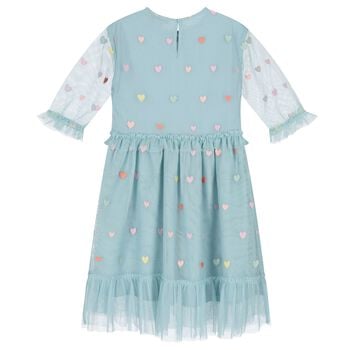 فستان تول بقلوب مائية للبنات