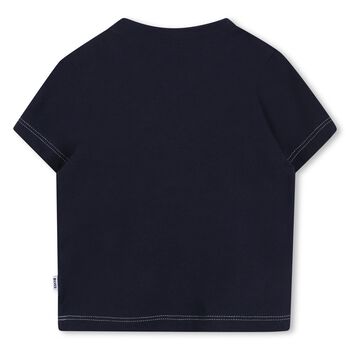Younger Boys Navy Blue Logo T-Shirt