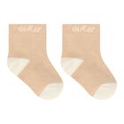 Beige & Ivory Logo Socks ( 3-Pack ), 1, hi-res