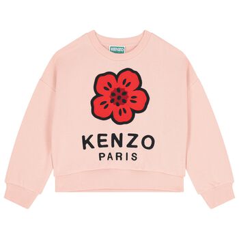 Girls Pink Boke Flower Sweatshirt
