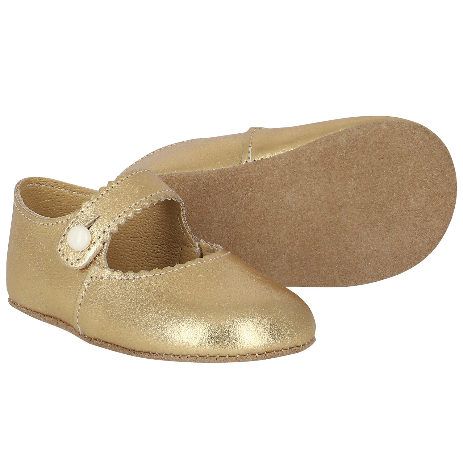Baby Girls Gold Pre Walker Shoes, 3, hi-res image number null