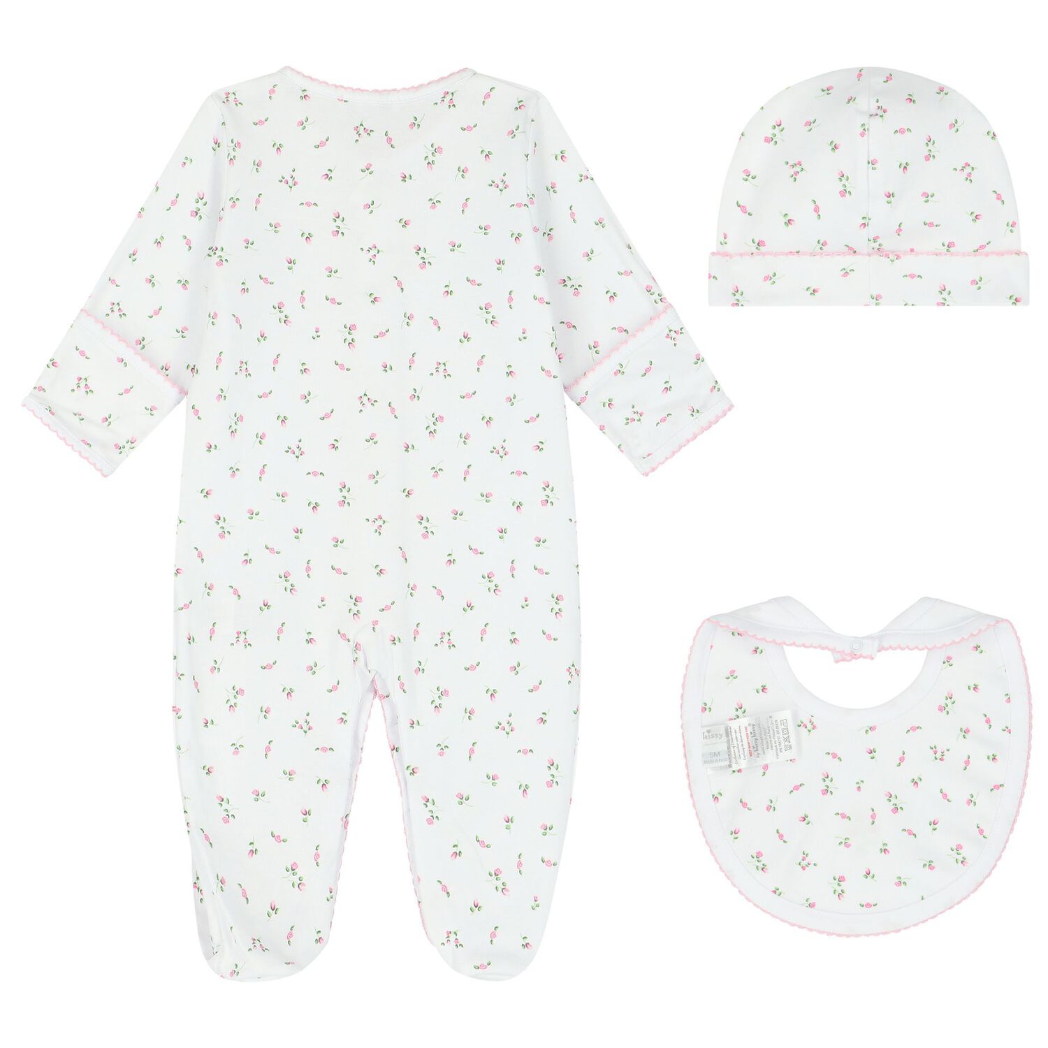 Baby Girls White & Pink Roses Babygrow Gift Set, 1, hi-res image number null