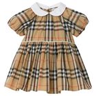 Baby Girls Beige Check Dress Set, 1, hi-res