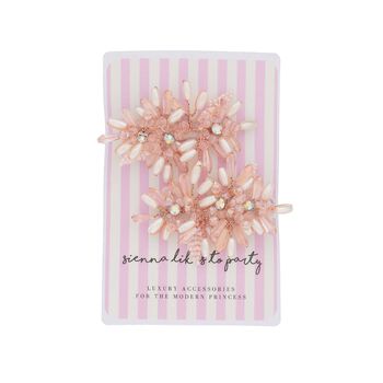 Girls Pink Lily Rose Hair Clip