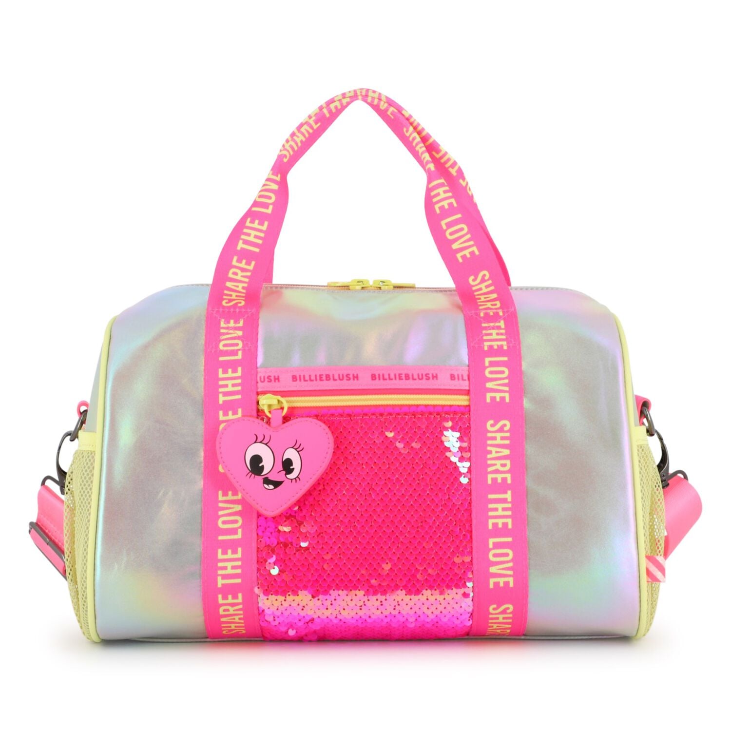 Girls Pink & Silver Sequin Duffel Bag ( 32cm ), 1, hi-res