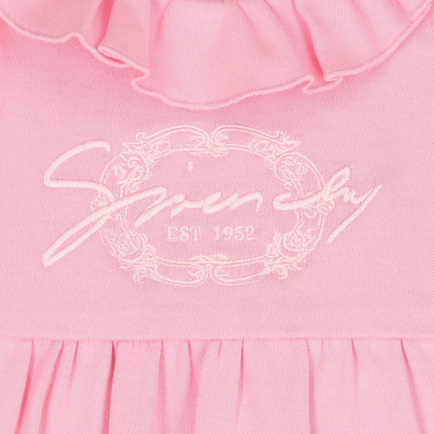 طقم ملابس أطفال وردي بشعار للبنات, 1, hi-res