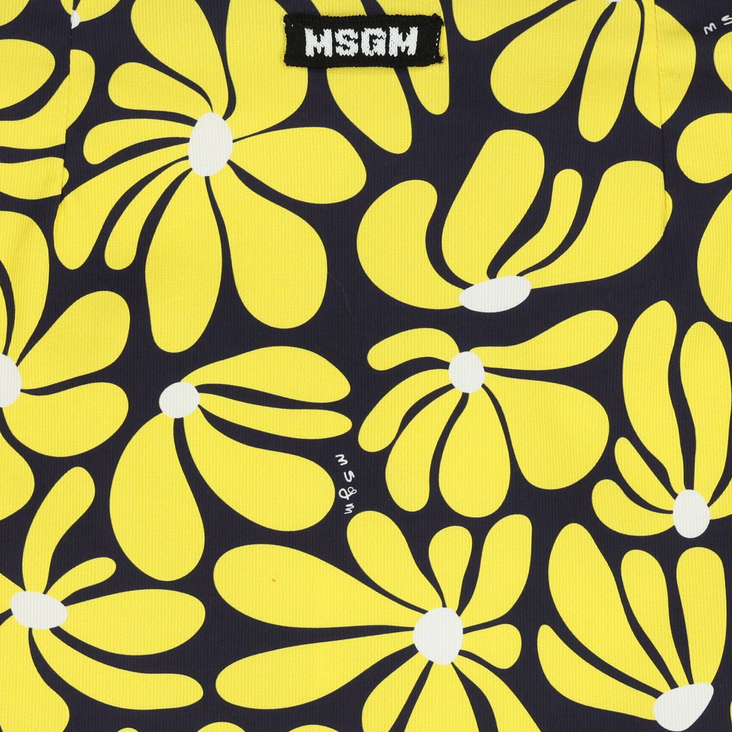 Girls Navy Blue & Yellow Floral Canvas Skirt, 1, hi-res