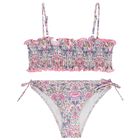 بيكيني للبنات مزين بالزهور باللونين البنفسجي والوردي, 1, hi-res