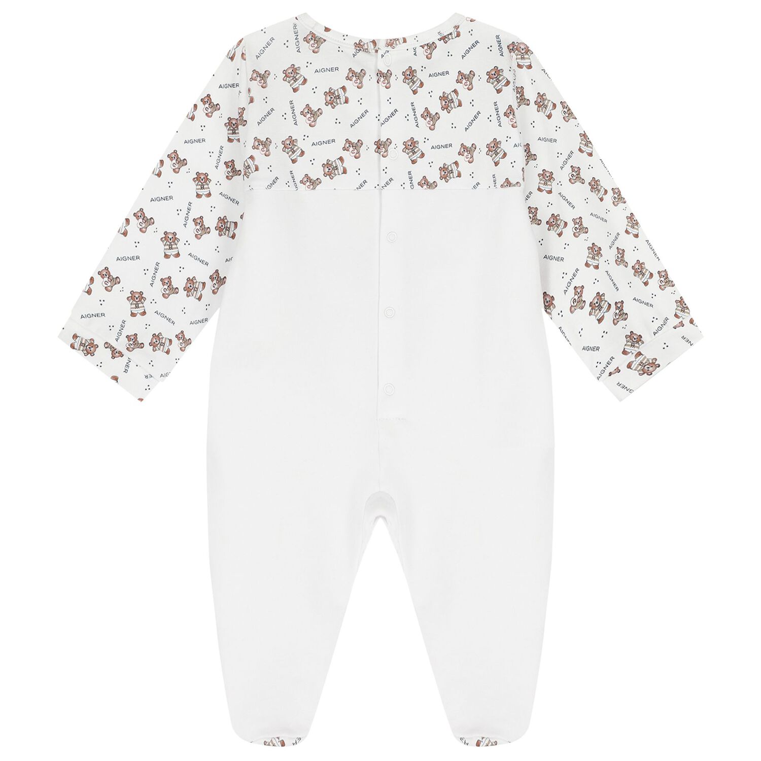 White Teddy Bear Logo Babygrow Gift Set, 1, hi-res image number null