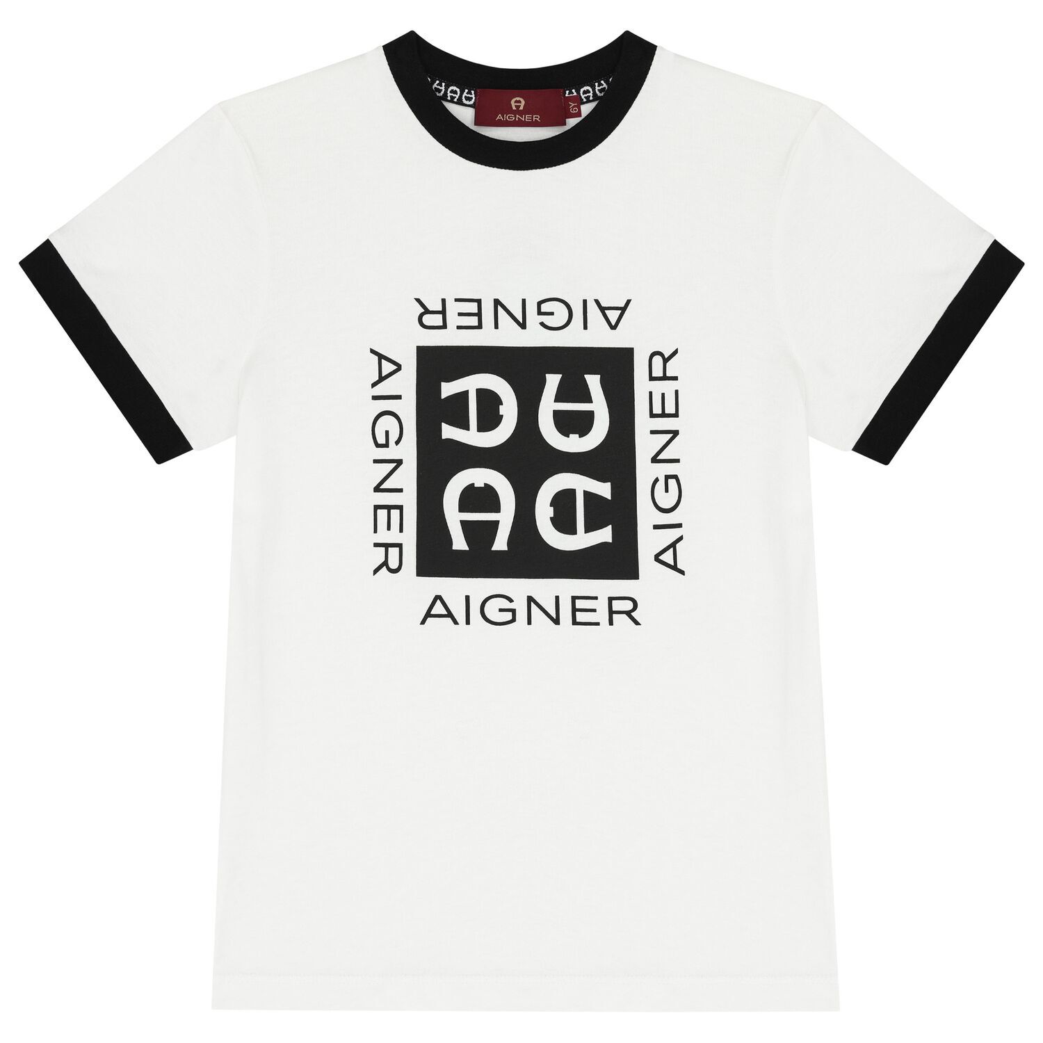 Boys White & Black Logo T-Shirt, 1, hi-res