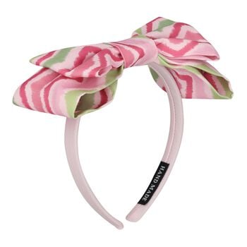 Girls Pink Bow Zigazag Headband