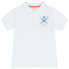 Boys White Logo Polo Shirt, 1, hi-res