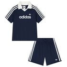 Boys Navy Blue Logo Shorts Set, 1, hi-res