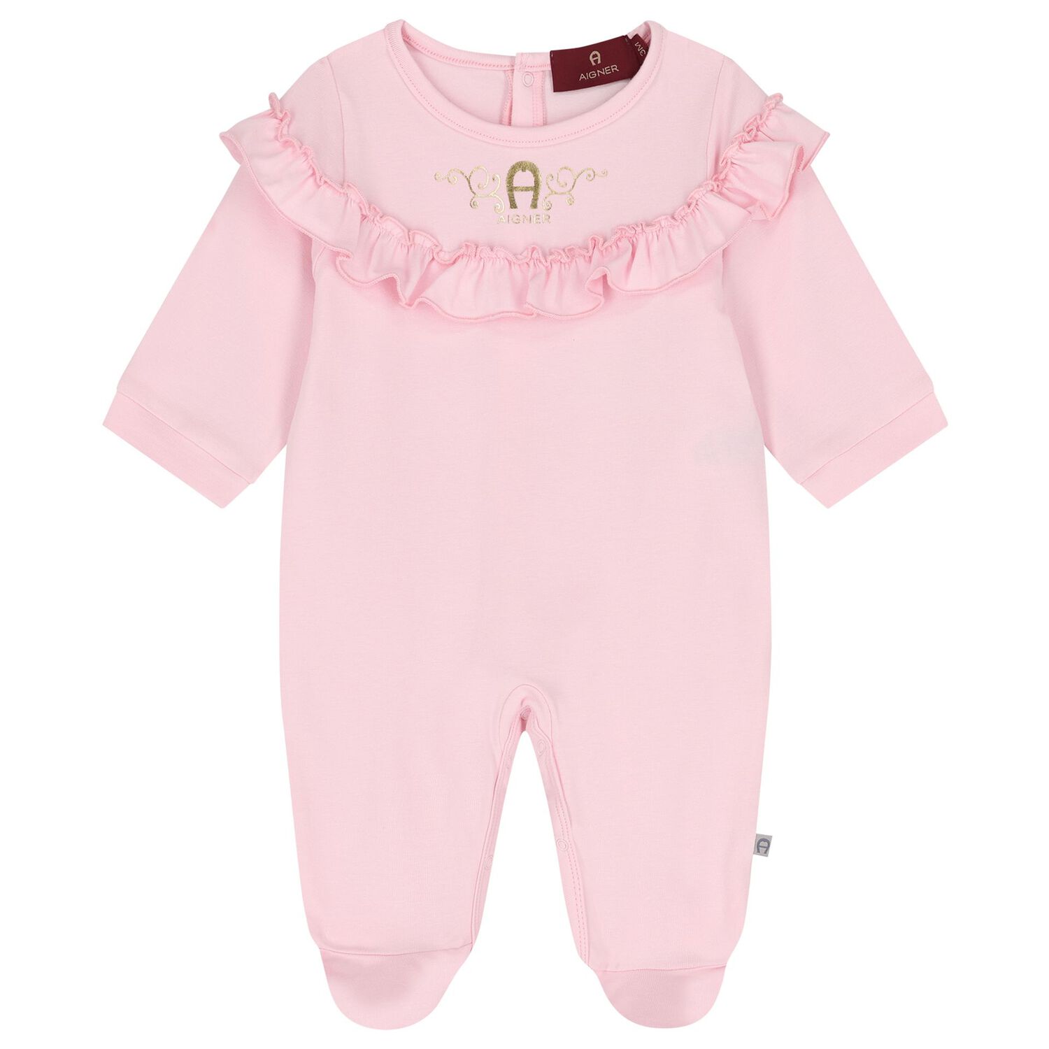 Baby Girls Pink & Gold Logo Babygrow Gift Set, 2, hi-res