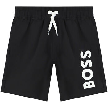Boys Black Logo Swim Shorts