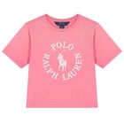 تيشيرت بنات بالشعار باللون الوردى, 1, hi-res
