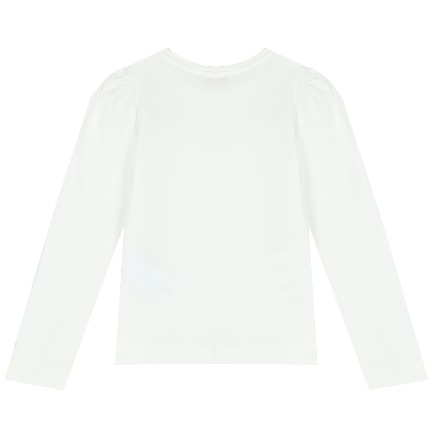 توب بأكمام طويلة مزين بالزهور باللون العاجي للبنات, 1, hi-res