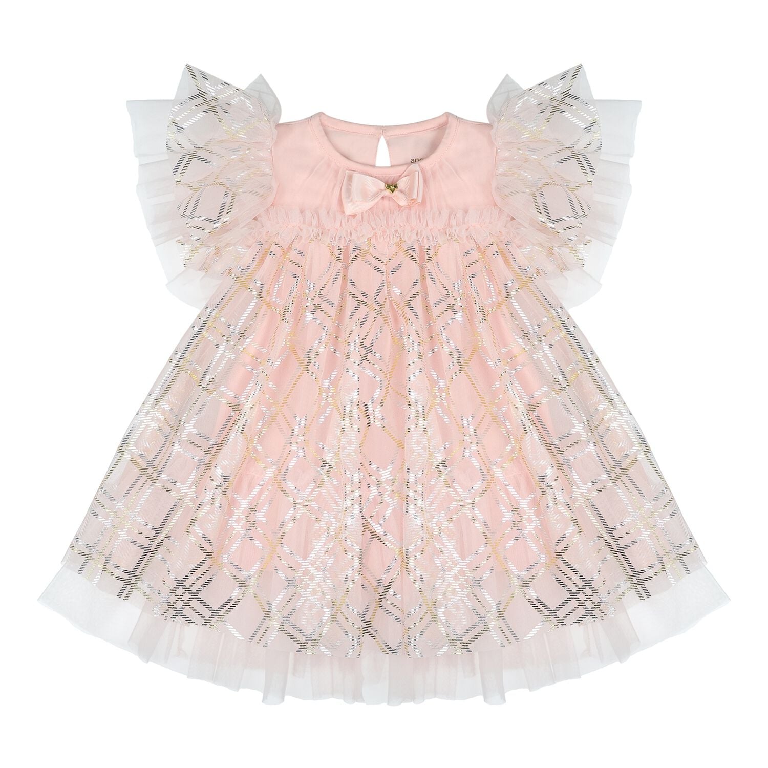 Baby Girls Pink Ruffle Tulle Marlowe Dress, 1, hi-res