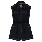 Girls Blue Logo Denim Playsuit, 1, hi-res