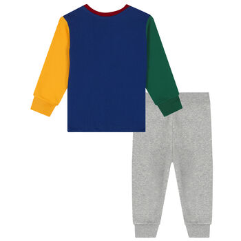 Younger Boys Blue & Grey Bear Tracksuit