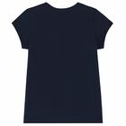 Girls Navy Logo T-Shirt, 1, hi-res