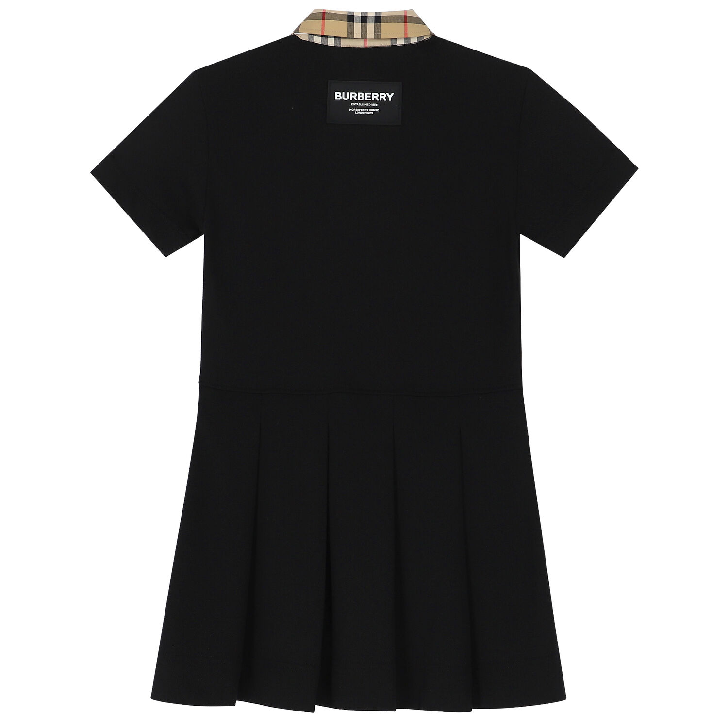 Girls Black Checkered Polo Dress, 2, hi-res image number null