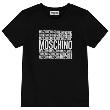 Moschino تي شيرت بالشعار باللون الأسود, 3 تي شيرت بالشعار باللون الأسود