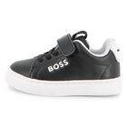 Boys Black & White Logo Trainers, 1, hi-res