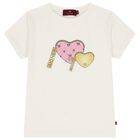 Girls Ivory Heart Bag T-Shirt, 1, hi-res