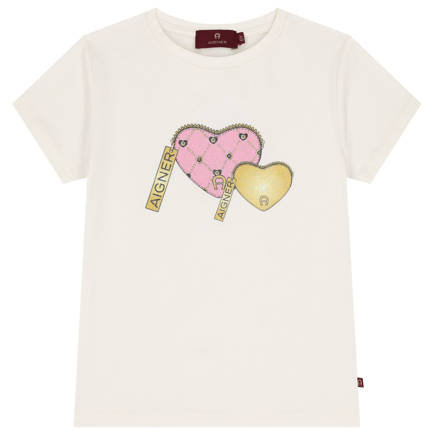 Girls Ivory Heart Bag T-Shirt, 1, hi-res image number null