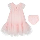 Baby Girls Pink Tulle Dress Set, 1, hi-res