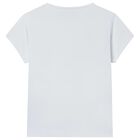 Girls White Bow T-Shirt, 2, hi-res