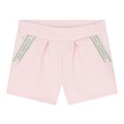 Girls White & Pink Choupette Logo Shorts Set, 1, hi-res