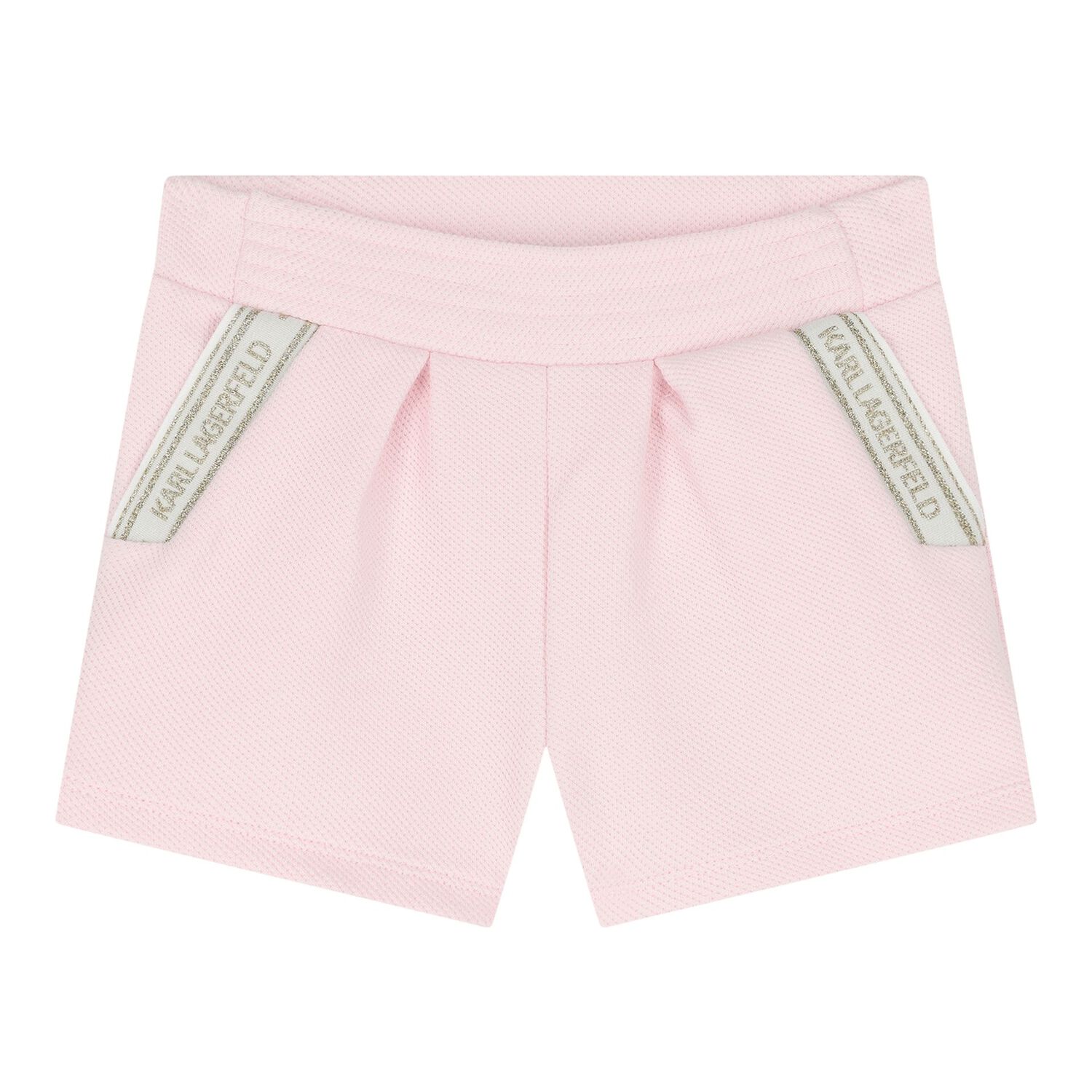 Girls White & Pink Choupette Logo Shorts Set, 1, hi-res image number null