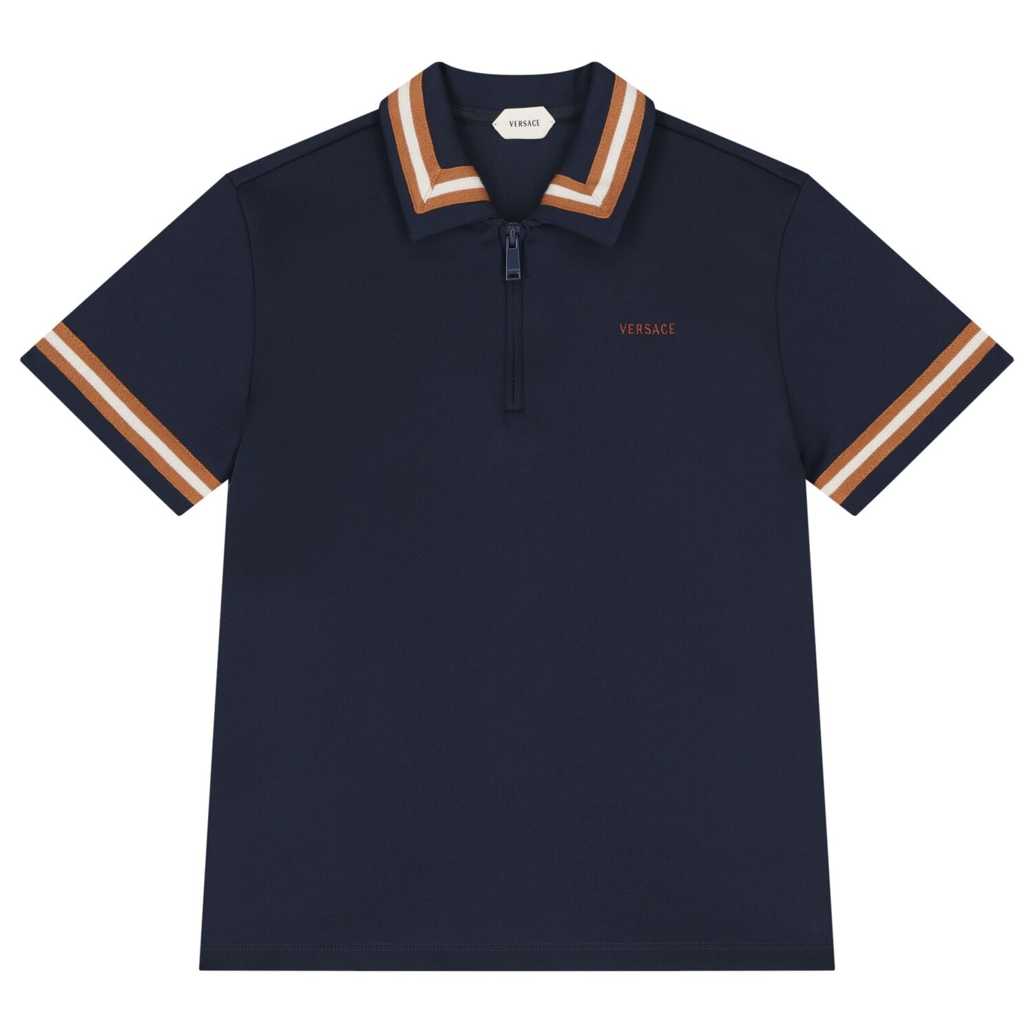 Boys Navy Blue Logo Polo Shirt, 1, hi-res