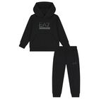 Boys Black Logo Tracksuit, 3, hi-res